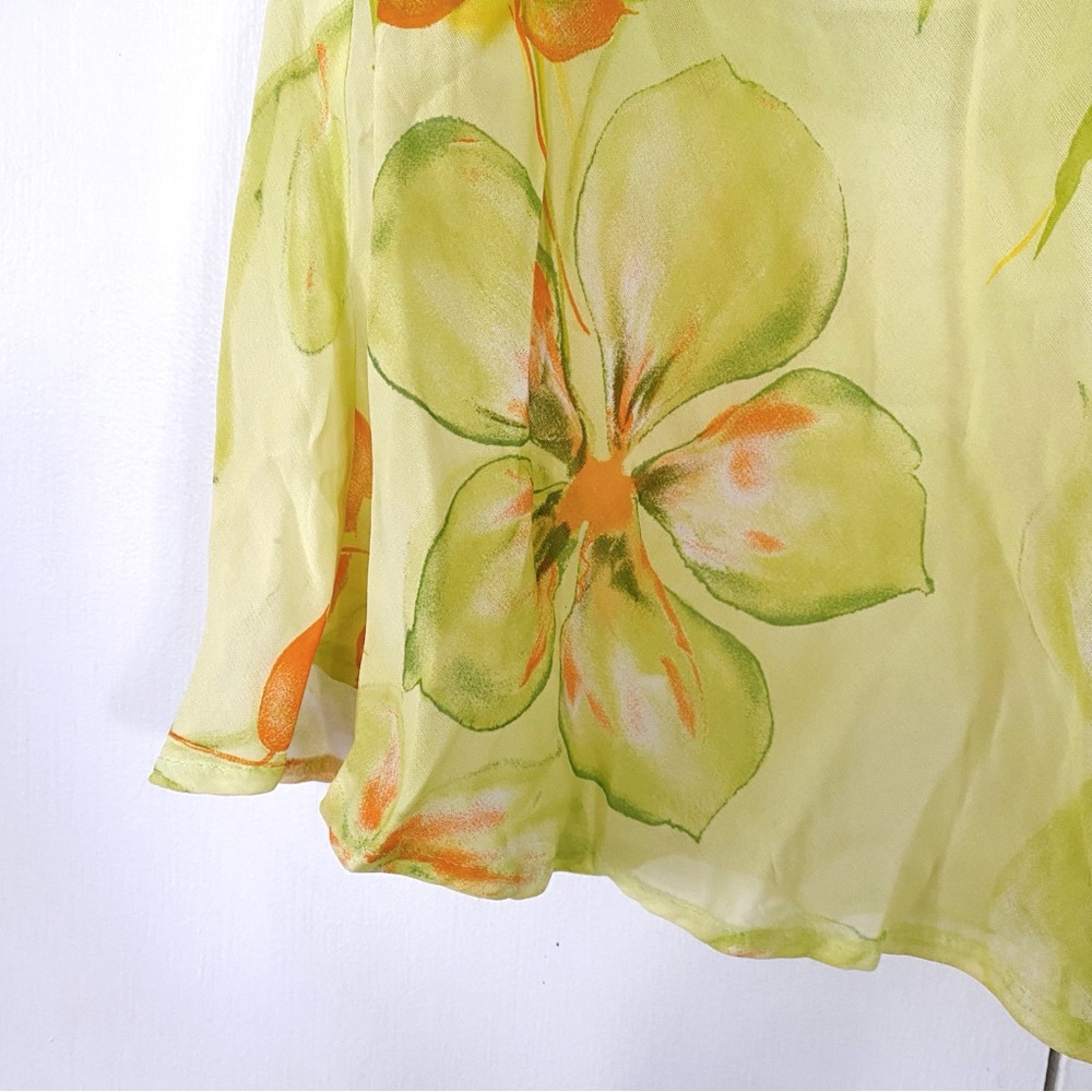 ELEGANT Lime Floral High Waist Maxi Skirt! 🍃 - Picture 8 of 16